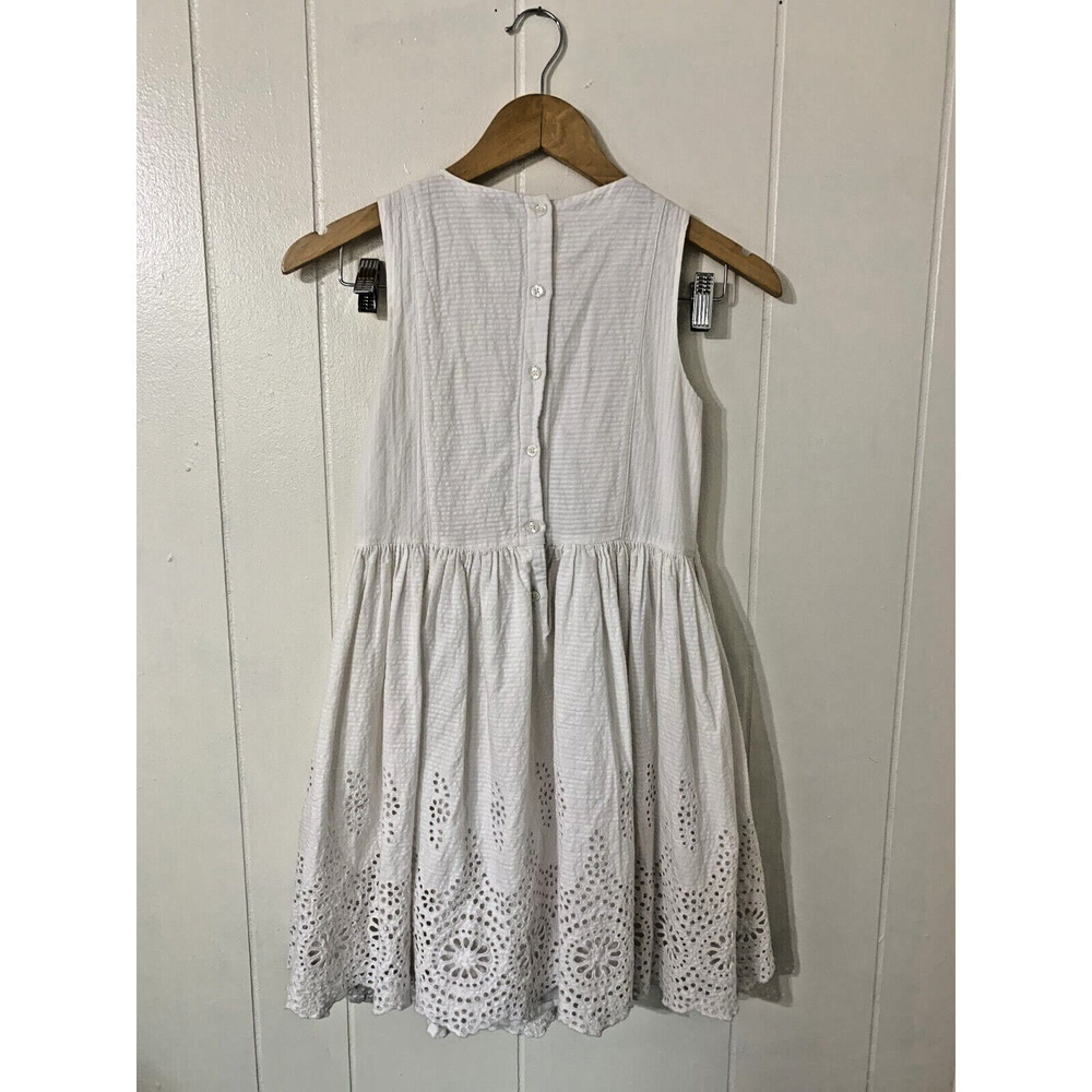 Girls Vinyard Vines Seersucker Dress Striped 100% Cotton Size 12 Eyelet Party - Picture 2 of 6